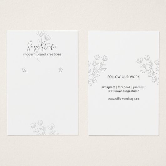 Chic Botanical Custom Earring Holding Design (Vorne & Hinten)