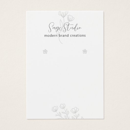 Chic Botanical Custom Earring Holding Design (Vorderseite)