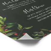 Chic Botanical Dark Green Signature Drinks Poster (Ecke)