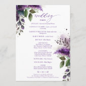 Chic Botanical Floral Moderne Elegante Hochzeit Programm (Rückseite)