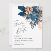 Chic Botanical Floral Moderne Elegante Hochzeit Save The Date (Vorderseite)