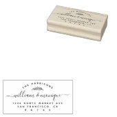 Chic Botanical Handwriting Wedding Rücksendeadress Gummistempel (Stempel)