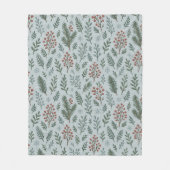 Chic Botanical Holly Berry Floral Muster Fleecedecke (Vorderseite)