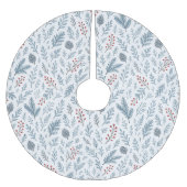 Chic Botanical Holly Berry Floral Muster Polyester Weihnachtsbaumdecke (Vorderseite)