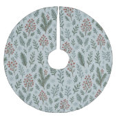 Chic Botanical Holly Berry Floral Muster Polyester Weihnachtsbaumdecke (Vorderseite)