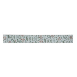 Chic Botanical Holly Berry Floral Muster Satinband