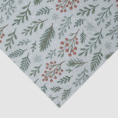 Chic Botanical Holly Berry Floral Muster Seidenpapier (Detail)
