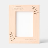 Chic Botanical Individuellen Namens Date Wedding Geätzte Rahmen (Vorderseite)