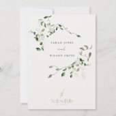 Chic Botanical Leafy Foliage Watercolor Verlobung Einladung (Rückseite)