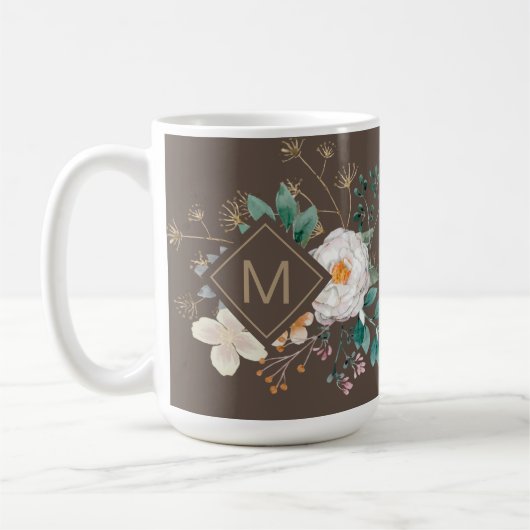 Chic Botanical Mit Monogramm Coffee Tasse (Links)