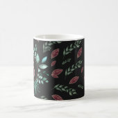 Chic Botanical Monogram in Green, Wine Red & Black Kaffeetasse (Mittel)