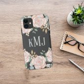 Chic Botanical Monogram Stilvolle Blumengrün Case-Mate iPhone Hülle
