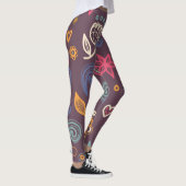 Chic Botanical Pattern Modernität Leggings (Rechts)
