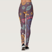 Chic Botanical Pattern Modernität Leggings (Rückseite)