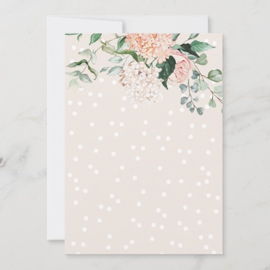 Chic Botanical Pink Floral Brautparty Brunch Einladung (Rückseite)