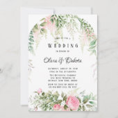 Chic Botanical Pink Wisteria Floral Französisch Ho Einladung (Vorderseite)