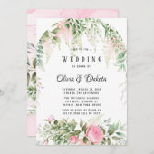 Chic Botanical Pink Wisteria Floral Französisch Ho Einladung (Vorne/Hinten)