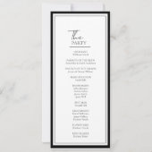 Chic Botanical Wappen Wedding Program Card Einladung (Rückseite)