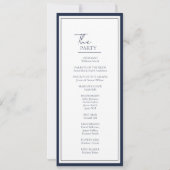 Chic Botanical Wappen Wedding Program Card Einladung (Rückseite)