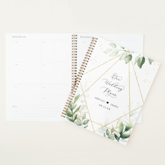 Chic Botanical Watercolor Foil Geometric Wedding Planer (Anzeige)