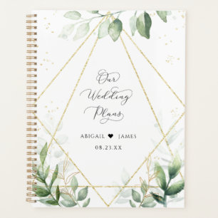 Chic Botanical Watercolor Foil Geometric Wedding Planer