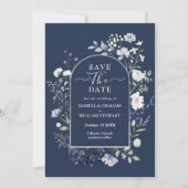 Chic Botanical Watercolor Wildblume Save the Date Einladung (Vorderseite)