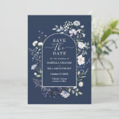 Chic Botanical Watercolor Wildblume Save the Date Einladung (Stehend Vorderseite)