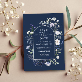 Chic Botanical Watercolor Wildblume Save the Date Einladung