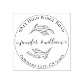 Chic Botanical Whimsical Script Wedding Address Gummistempel (Prägung)