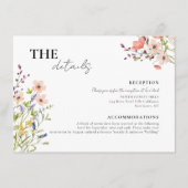 Chic Botanical Whimsical Wild Blume Wedding Begleitkarte (Vorderseite)