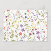 Chic Botanical Whimsical Wild Blume Wedding Begleitkarte (Rückseite)