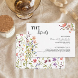 Chic Botanical Whimsical Wild Blume Wedding Begleitkarte