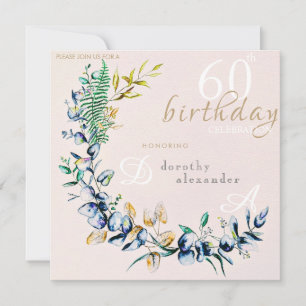 Chic Botanical Wreath Milestone Einladung zum Gebu