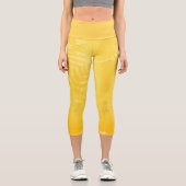 Chic Botanical Yellow Gold Blätter Capri Leggings (Vorderseite)