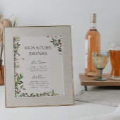 Chic Botanischer Champagner-Signature Drinks Poster