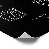 Chic Botanisches Wappen Unterschrift Drink Hochzei Poster (Ecke)