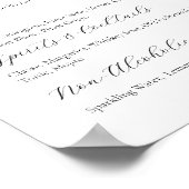 Chic Botanisches Wappen Unterschrift Drink Hochzei Poster (Ecke)