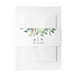 Chic Bouquet Monogramme und Date Wedding Einladungsbanderole