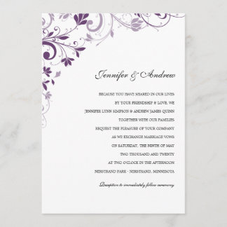 Chic Bouquet (Pflaume) Hochzeitskarten Einladung