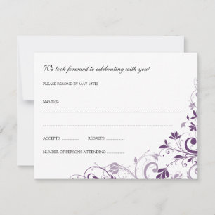 Chic Bouquet (Pflaume) RSVP Postkarte