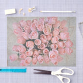 Chic Bouquet Pink Roses Country Malerei Seidenpapier (Handwerk)