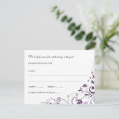 Chic Bouquet (Plum) UAWG Postcard RSVP Karte (Stehend Vorderseite)