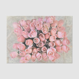 Chic Bouquet Soft Pink Roses Malerei Seidenpapier