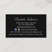 Chic Boutique Blue Zebra Print IMITATE Glitz Bow Visitenkarte (Rückseite)