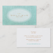 Chic Boutique Einfache türkisfarbene Blautöne Visitenkarte (Vorne/Hinten)