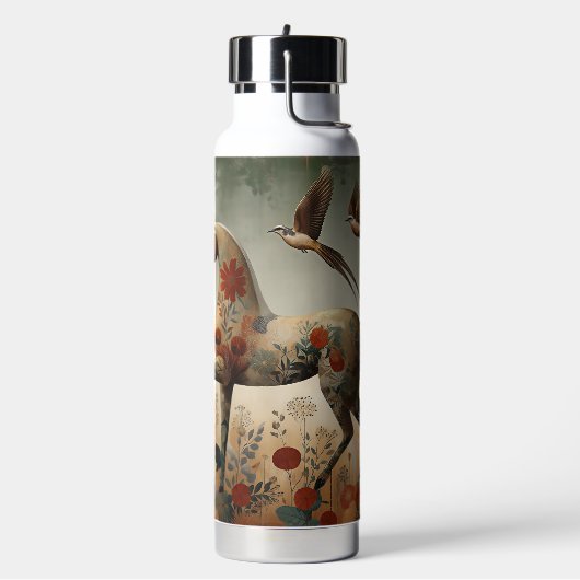  "chic boutique Equestrian Floral Horse"  Trinkflasche (Links)