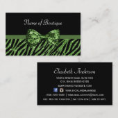 Chic Boutique Green Zebra IMITATS Glitz Bow Visitenkarte (Vorne/Hinten)