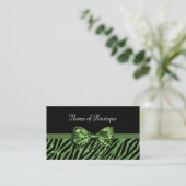 Chic Boutique Green Zebra IMITATS Glitz Bow Visitenkarte (Stehend Vorderseite)