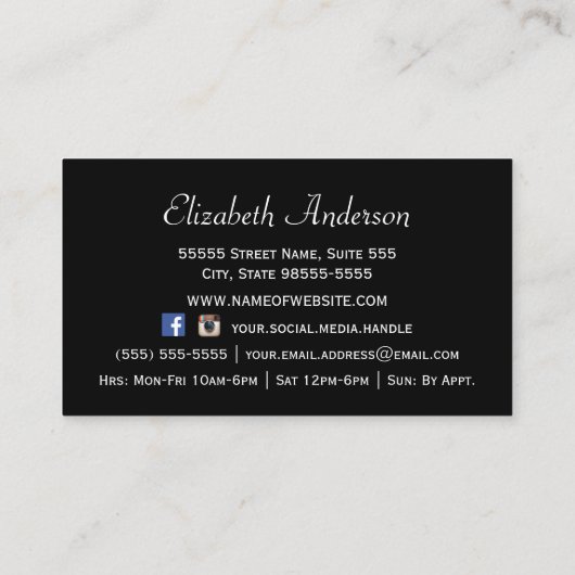 Chic Boutique Red Zebra Print IMITATS Glitz Bow Visitenkarte (Rückseite)