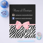Chic Boutique Zebra Pink Bow Werbeaktion Marketing Flyer (Einzeln)